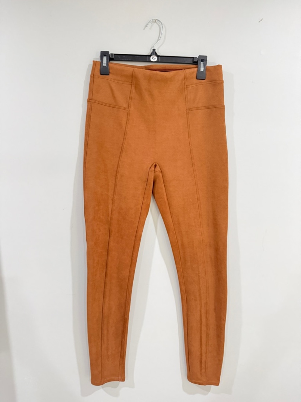 SPANX Brown Suede-Look High-Rise Leggings